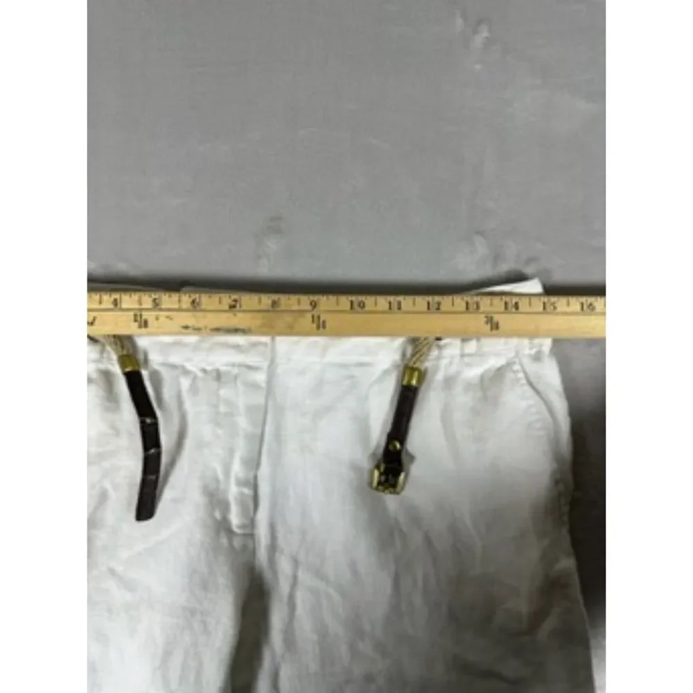 Michael Kors White Linen Pants‎ With Belt Size 6